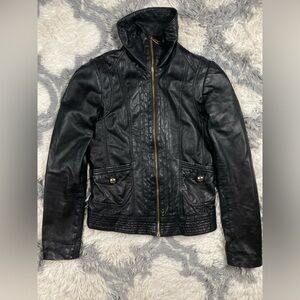 Vintage Genuine Leather Women Jacket Michael Kors Black Size XS